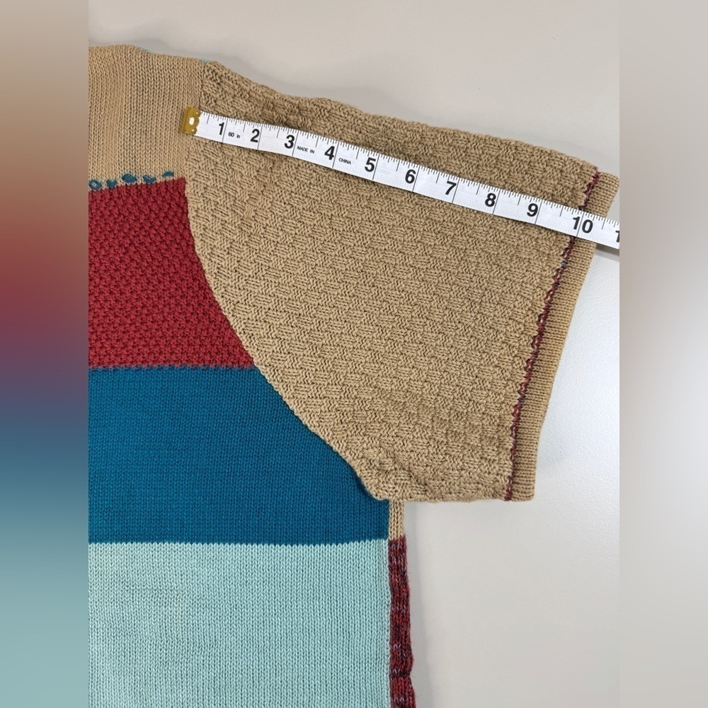 Vintage Lagenlook Patchwork Oversized Sweater Women’s 2X Knit Cottagecore Fall - Picture 8 of 10